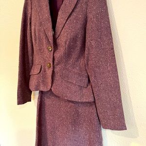 South purple tweed skirt suit.